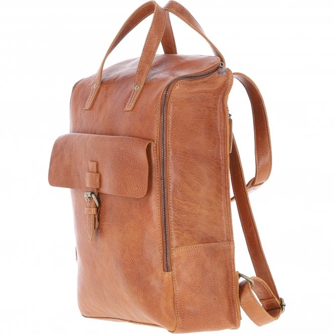 Ashwood Leather Large Waxy Leather Backpack Tan: Tommy