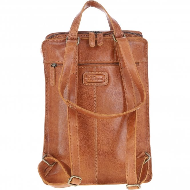 Ashwood Leather Large Waxy Leather Backpack Tan: Tommy