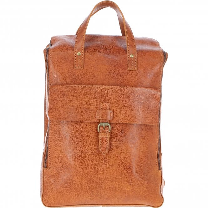 ashwood leather Large Waxy Leather Backpack Tan: Tommy
