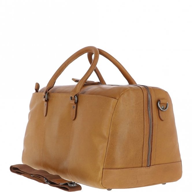 Ashwood Leather Large Waxy Leather Holdall Cognac: W-76