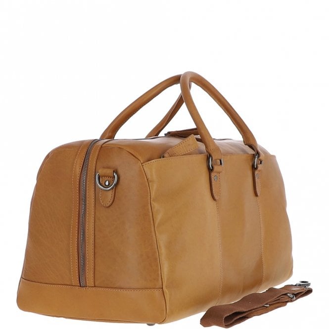 Ashwood Leather Large Waxy Leather Holdall Cognac: W-76