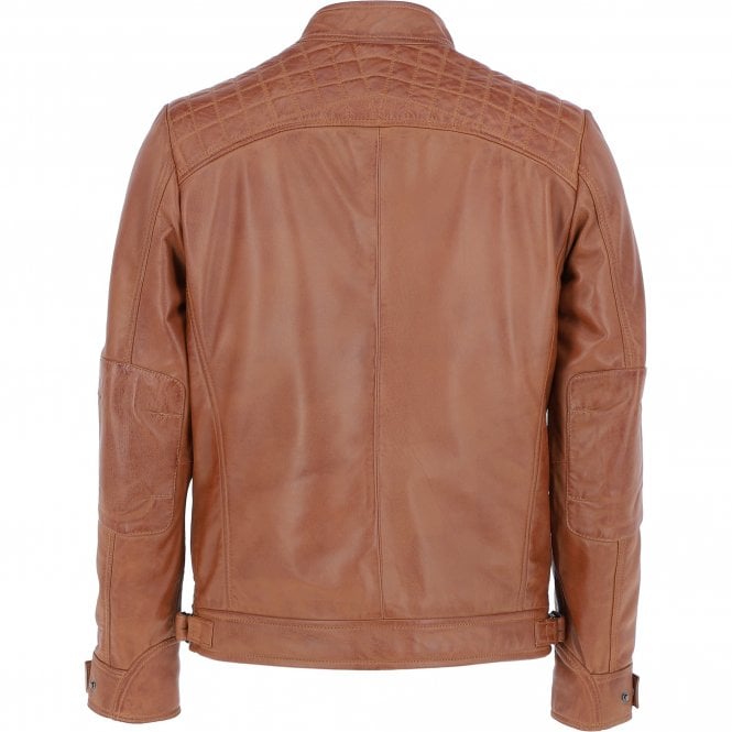 Ashwood Leather Leather Biker Jacket Tan/waxy : Bronx