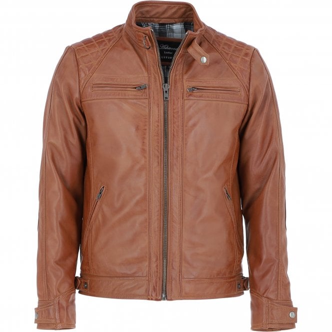 ashwood leather Leather Biker Jacket Tan/waxy : Bronx