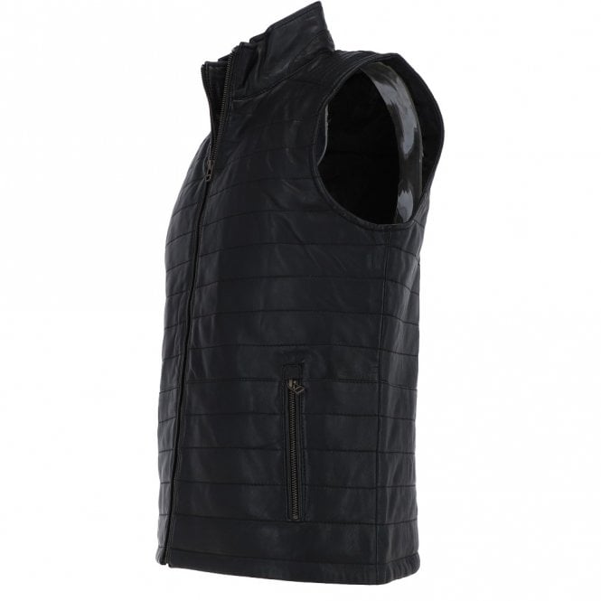 Ashwood Leather Leather Body Warmer Black: Massimo Gillet 1