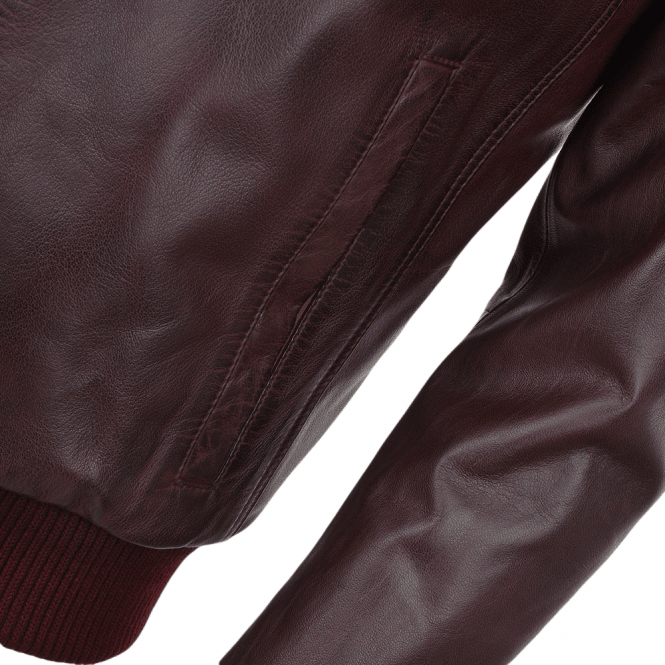 Ashwood Leather Leather Bomber Jacket Oxblood : Danny