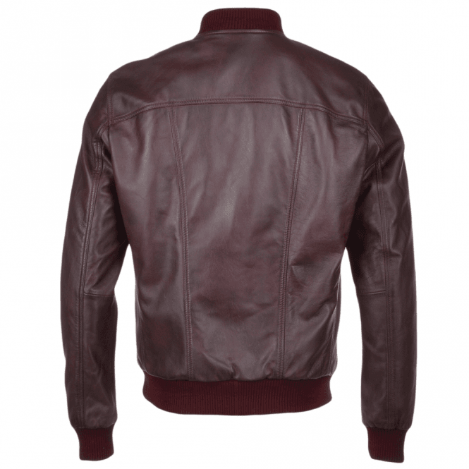 Ashwood Leather Leather Bomber Jacket Oxblood : Danny
