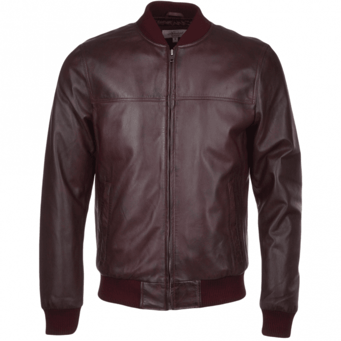 ashwood leather Leather Bomber Jacket Oxblood : Danny