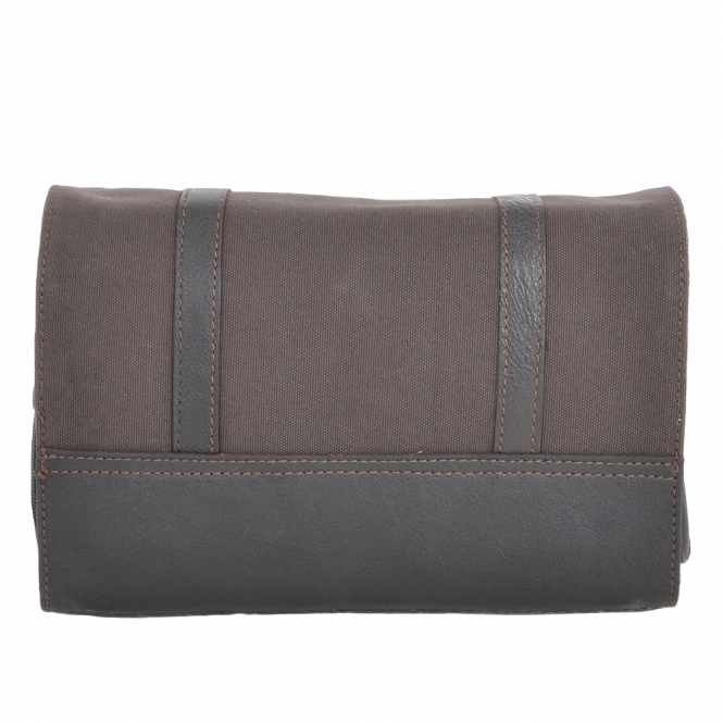 Ashwood Leather Leather & Canvas Hanging Toiletry Bag Brown/tum : 7010
