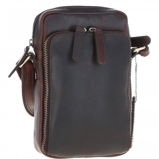 Ashwood Leather Leather Crossbody Smartphone Bag Brown: K-41