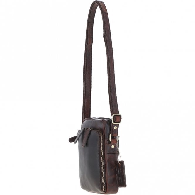 Ashwood Leather Leather Crossbody Smartphone Bag Brown: K-41