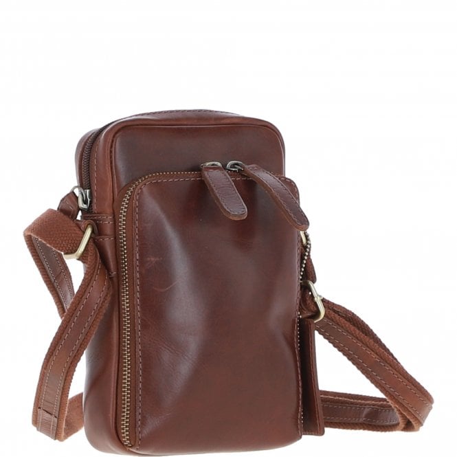 Ashwood Leather Leather Crossbody Smartphone Bag Chestnut: K-41
