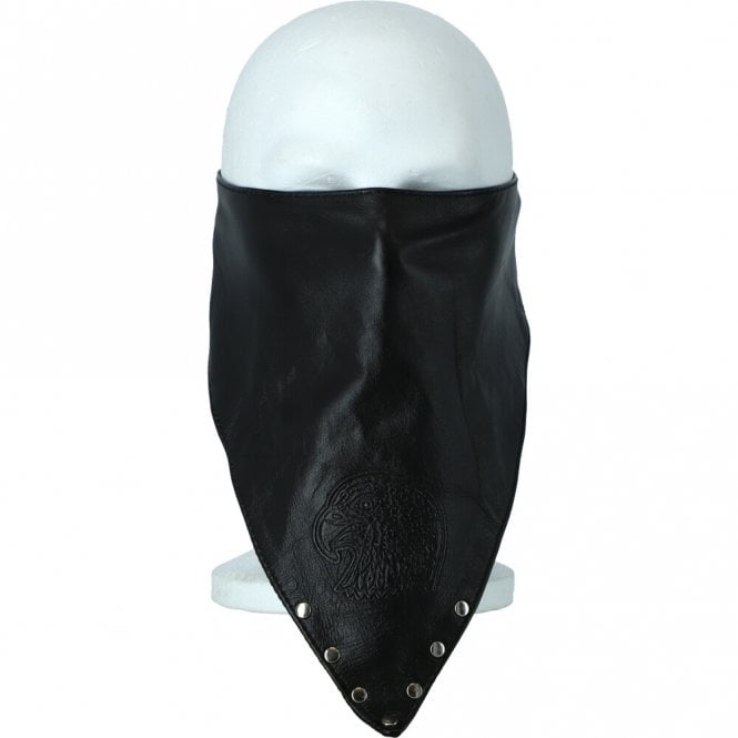 ashwood leather Leather Embossed Bandana Face Mask Black : Jose