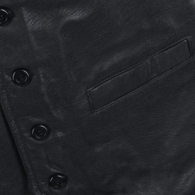 Ashwood Leather Leather Front Waistcoat Black : Thomas