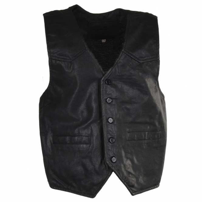 ashwood leather Leather Front Waistcoat Black : Thomas