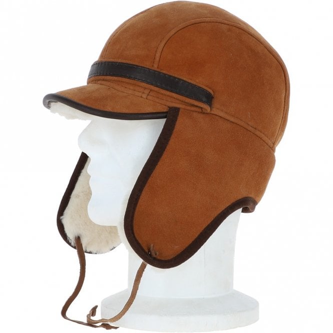 Ashwood Leather Leather Hunting Trapper Hat With Sheepskin Fur Tan/brn : Dakota