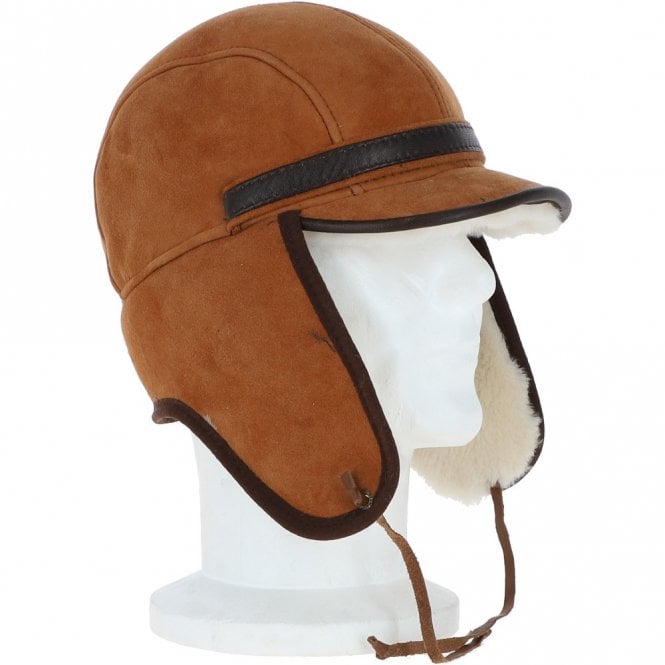 Ashwood Leather Leather Hunting Trapper Hat With Sheepskin Fur Tan/brn : Dakota