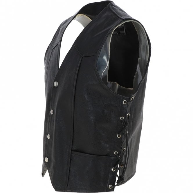 Ashwood Leather Leather Laced Waistcoat Black : G-W/C 632
