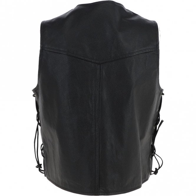 Ashwood Leather Leather Laced Waistcoat Black : G-W/C 632
