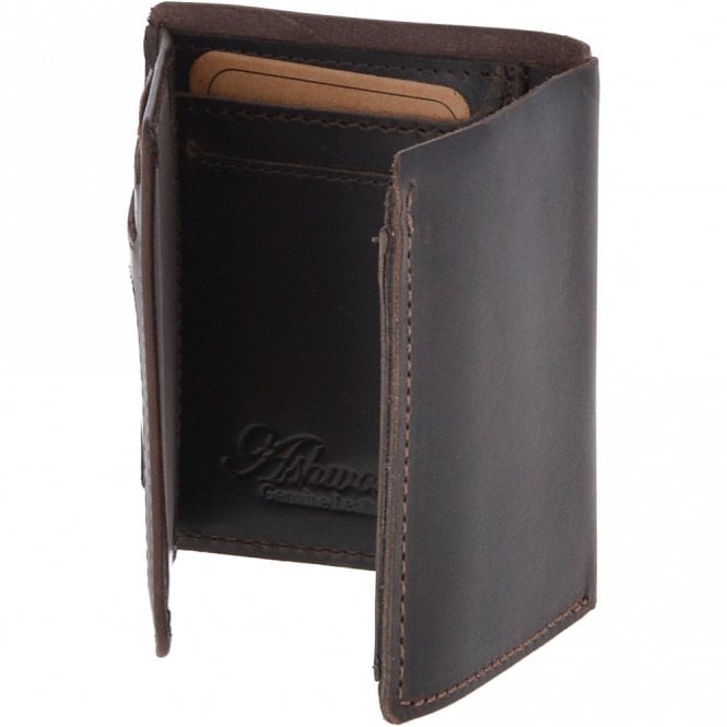 Ashwood Leather Leather Oily Hunter Bill Fold Card And Identification Wallet Brown : 1885