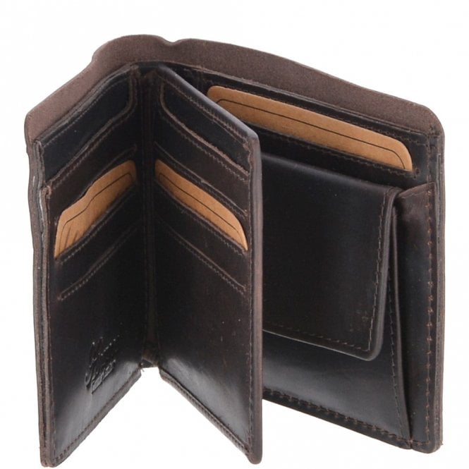Ashwood Leather Leather Oily Hunter Wallet With ID And Coin Section Brown : 1884