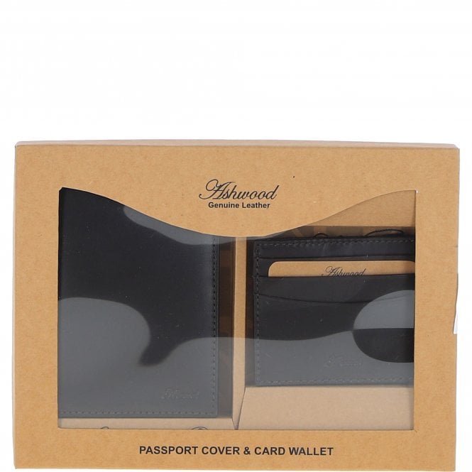 Ashwood Leather Leather Passport Cover & Card Holder Gift Set Brown: GS-1280