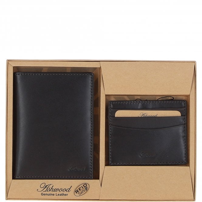 ashwood leather Leather Passport Cover & Card Holder Gift Set Brown: GS-1280