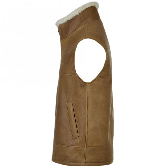 Ashwood Leather Leather Sheepskin Gillet Tan : Norden