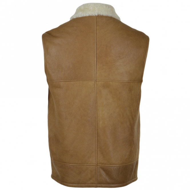 Ashwood Leather Leather Sheepskin Gillet Tan : Norden