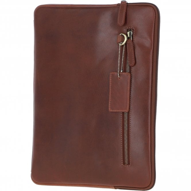 Ashwood Leather Leather Tablet Holder And A4 Sleeve Section Chestnut: K-40