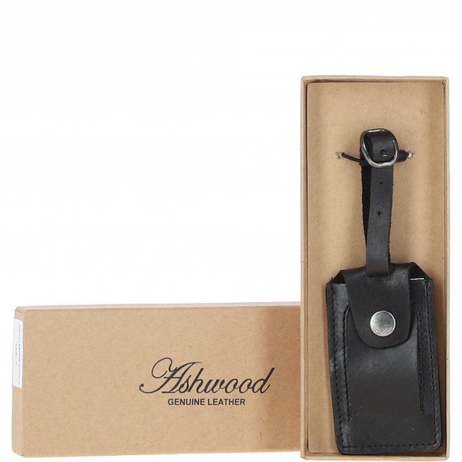ashwood leather Leather Travel Luggage Tag Black : Hampstead tag 3