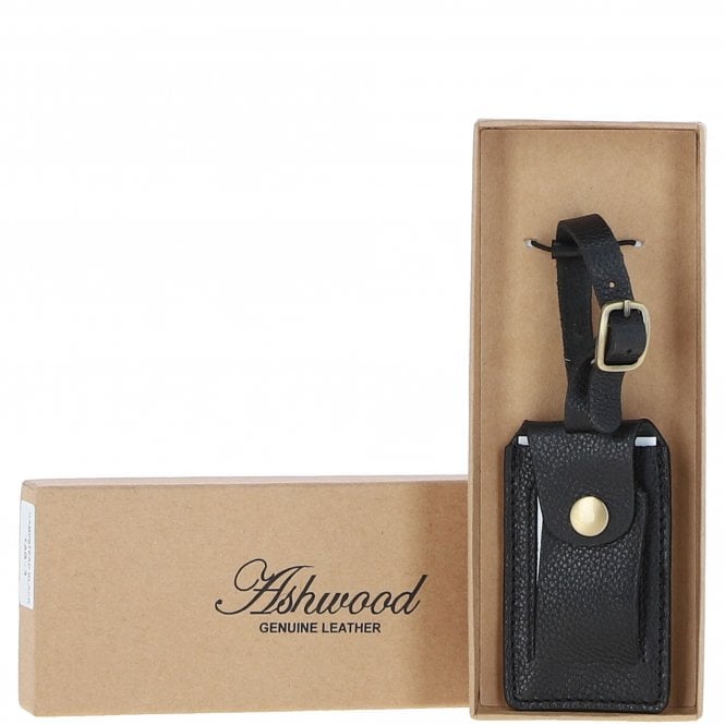 ashwood leather Leather Travel Luggage Tag Black : Soho l tag