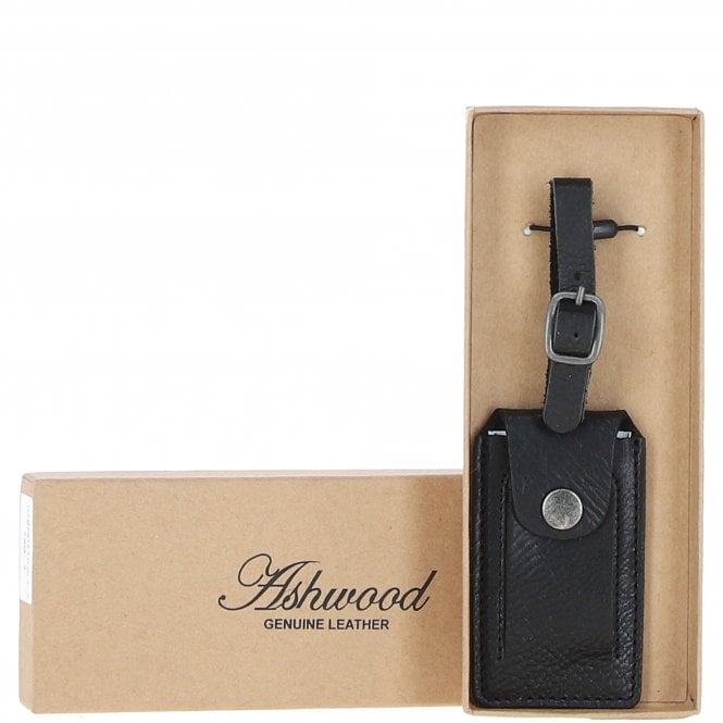 ashwood leather Leather Travel Luggage Tag Black : Stratford l tag