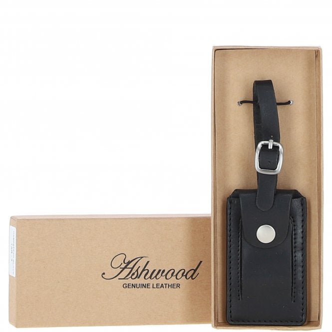 ashwood leather Leather Travel Luggage Tag Black : Wimbledon