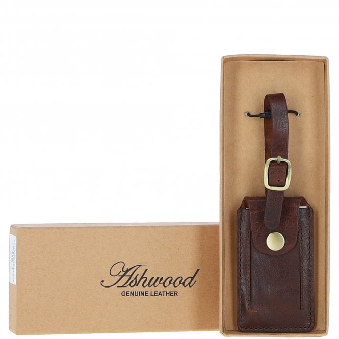 ashwood leather Leather Travel Luggage Tag Brandy :Battersea l tag