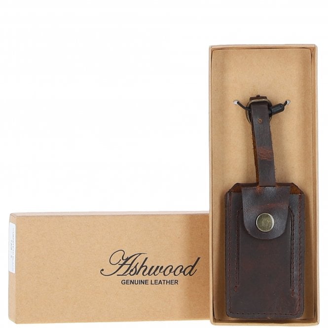 ashwood leather Leather Travel Luggage Tag Brown : Marylebone tag 5
