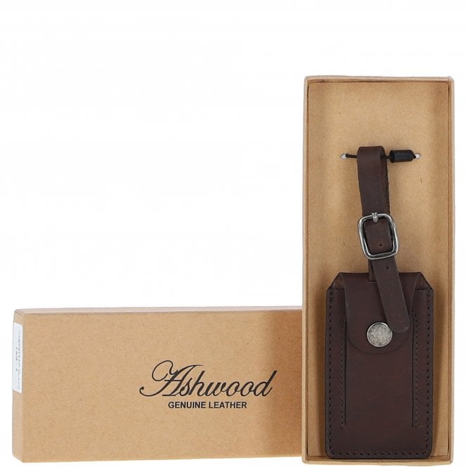 ashwood leather Leather Travel Luggage Tag Brown : Windermere l tag
