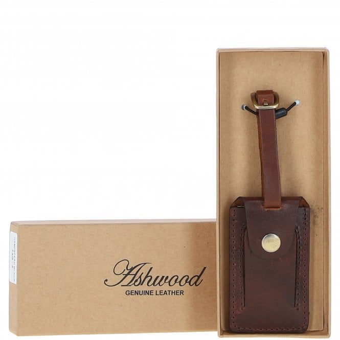 ashwood leather Leather Travel Luggage Tag G Brandy :Poh-1546