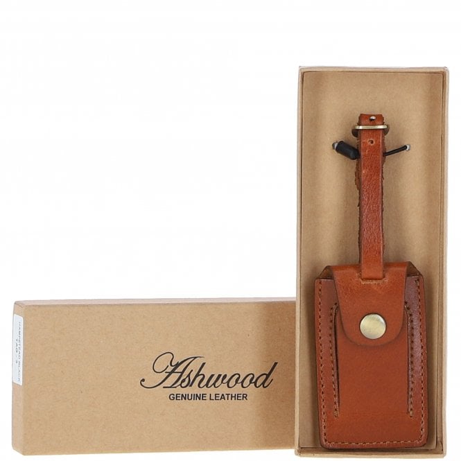 ashwood leather Leather Travel Luggage Tag G Chestnut :Poh-1546
