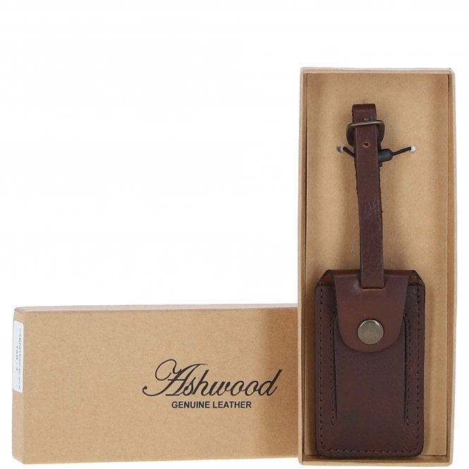 ashwood leather Leather Travel Luggage Tag T Brown :Poh-1546 ashwood leather Leather Travel Luggage Tag T Brown :Poh-1546
