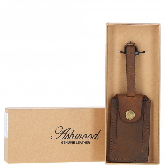 ashwood leather Leather Travel Luggage Tag Tan : Antico tag 1
