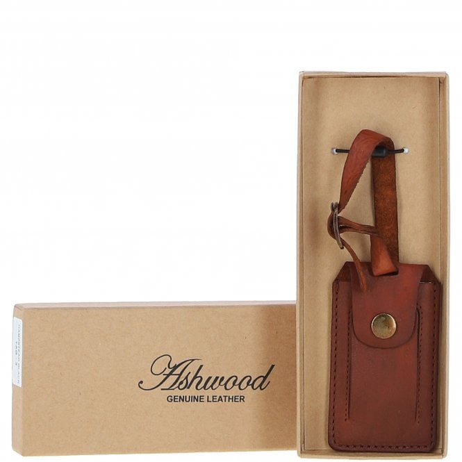 ashwood leather Leather Travel Luggage Tag Tan :Shoreditch l tag