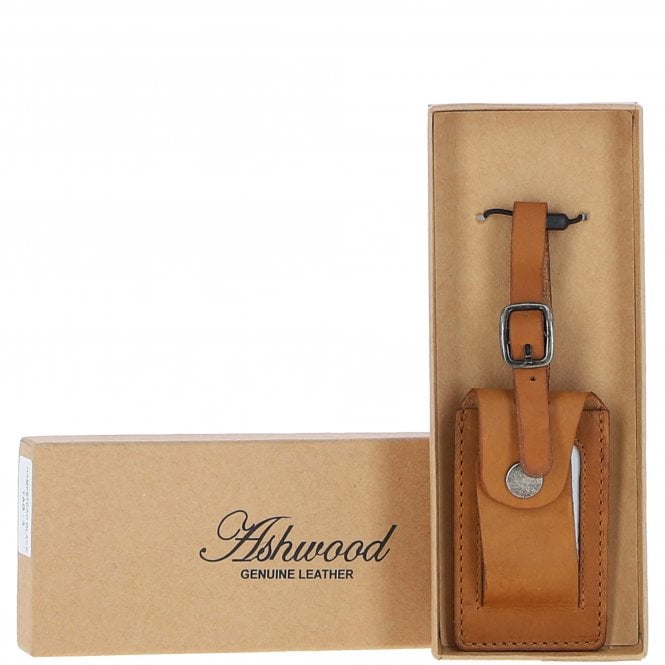 ashwood leather Leather Travel Luggage Tag Tan : Windermere l tag