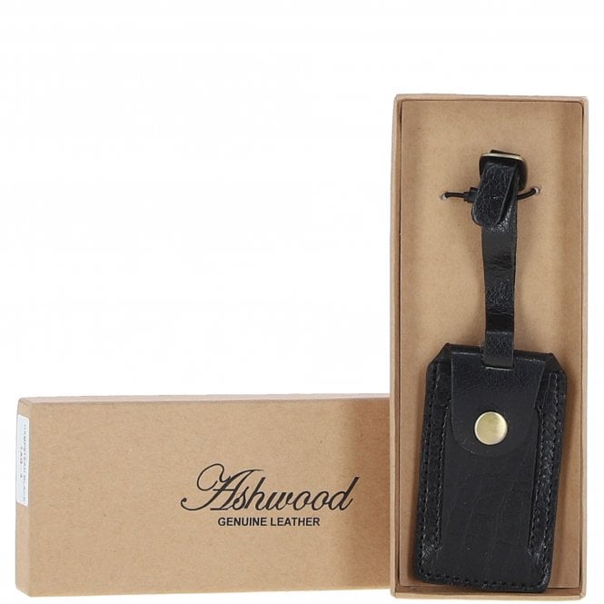ashwood leather Leather Travel Luggage Tag Vt Black :Poh-1546