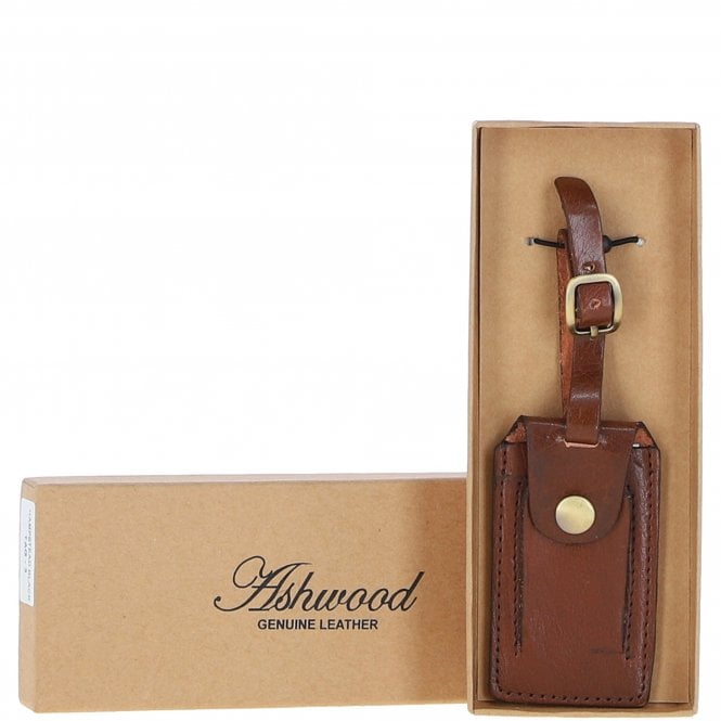 ashwood leather Leather Travel Luggage Tag Vt Chestnut :Poh-1546
