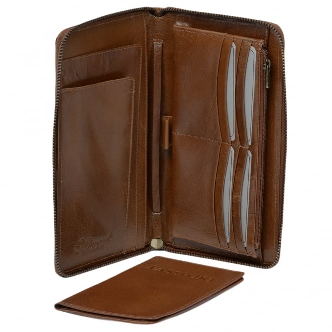 Ashwood Leather Leather Travel Wallet Chestnut : TW-01