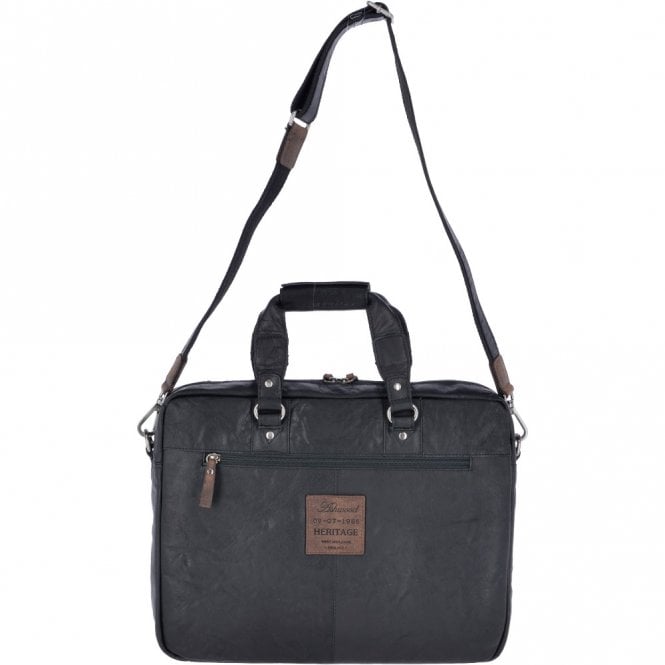 Ashwood Leather Leather Vintage Laptop Work Bag Black/mud : F-83
