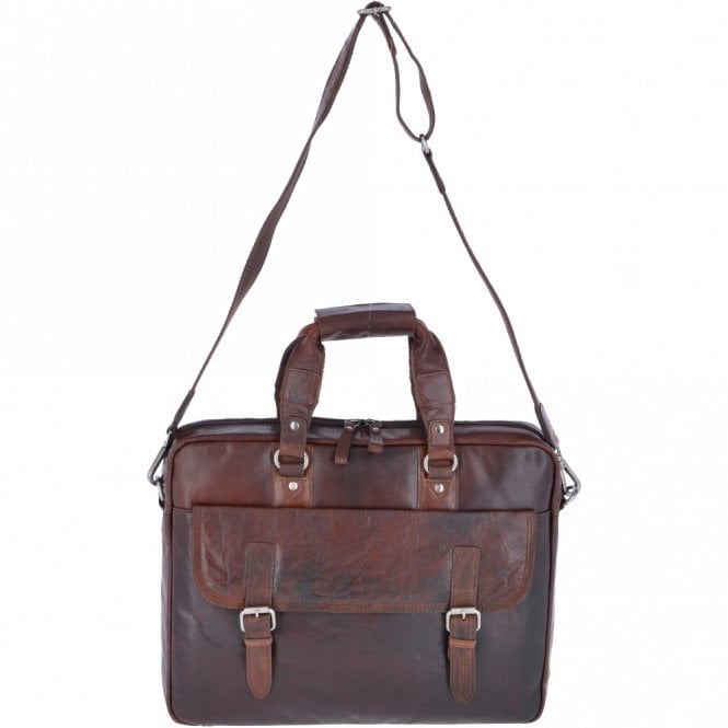 ashwood leather Leather Vintage Laptop Work Bag Brandy : F-83