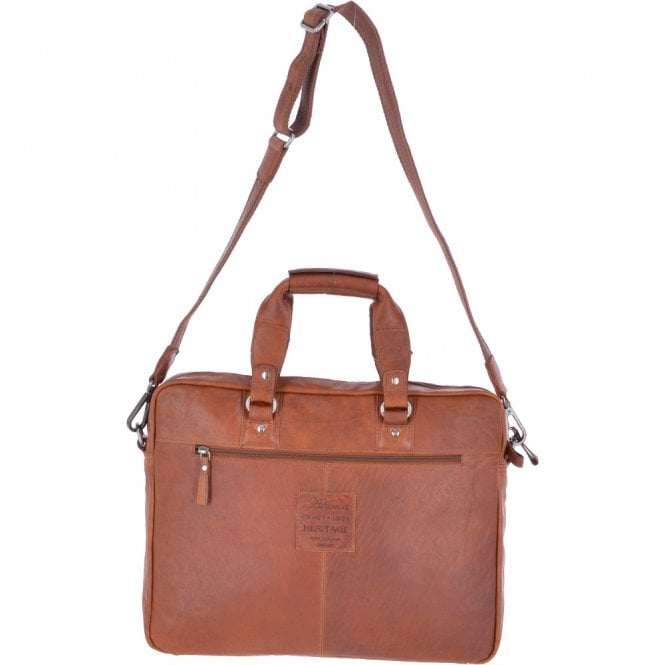 Ashwood Leather Leather Vintage Laptop Work Bag Tan : F-83