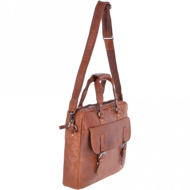 Ashwood Leather Leather Vintage Laptop Work Bag Tan : F-83