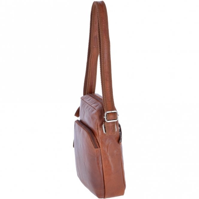 Ashwood Leather Leather Vintage Medium Flight Shoulder Bag Tan : F-82